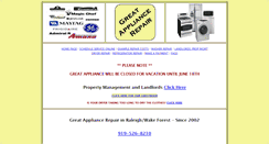 Desktop Screenshot of greatappliance.com